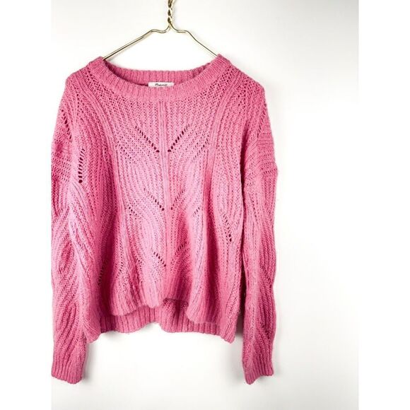 Madewell Women's Pink Sz Small Charley Pullover Sweater Mc006 Alpaca Blend - Picture 2 of 5